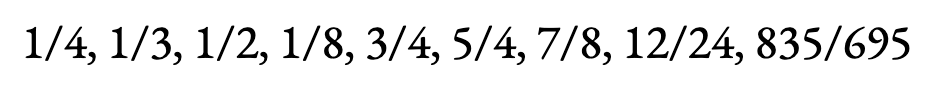 EB Garamond without diagonal fractions enabled